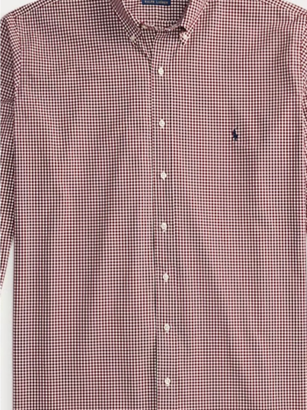 Ralph Lauren Men's Red Gingham Button-Down Shirt, XXL, Like new
